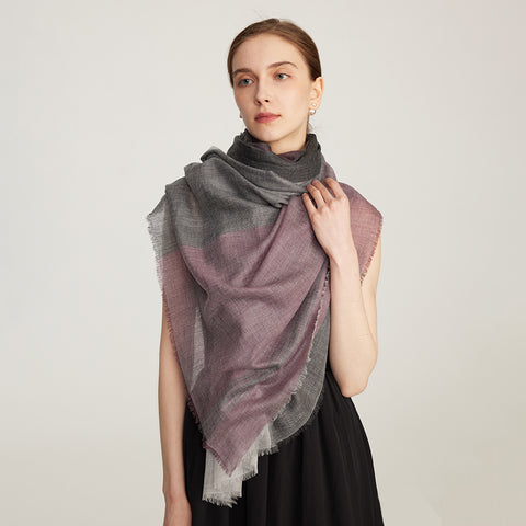 Dia Color Blocked Featherlight Cashmere Scarf