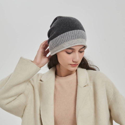 Bonnet en cachemire color block Jasmine