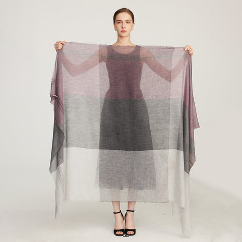 Dia Color Blocked Featherlight Cashmere Scarf