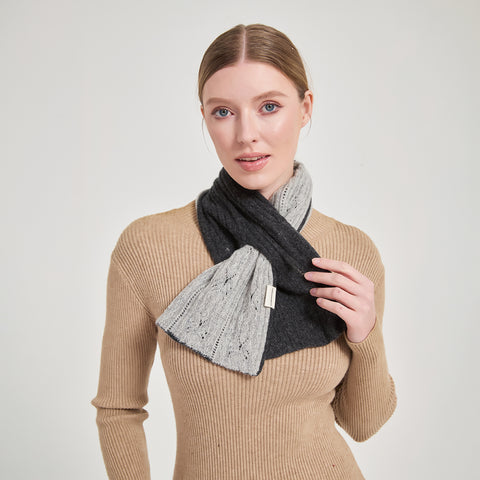 Hebe Double-layer Keyhole Cashmere Scarf
