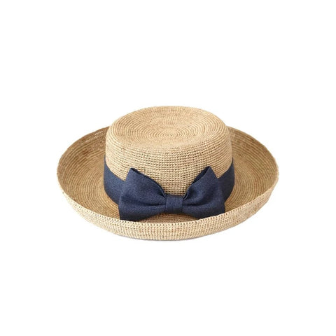 Keyla Raffia Crochet Bowler Hat