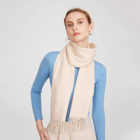 Aala Pure Cashmere Tasseled Scarf