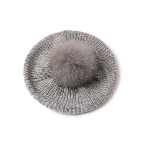 Chika Pure Cashmere Pompom Beret