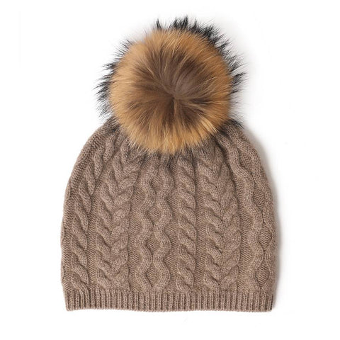 Tola Pure Cashmere Pompom Beanie
