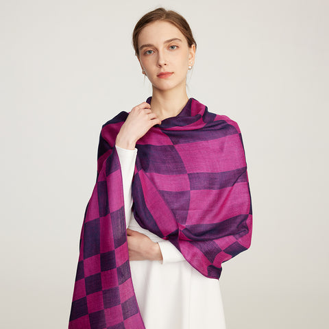 Nami Check Featherlight Cashmere Scarf