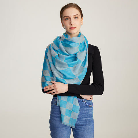 Nami Check Featherlight Cashmere Scarf