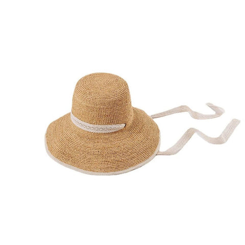 Jenka Raffia Crochet Cloche Hat With Chin Strap