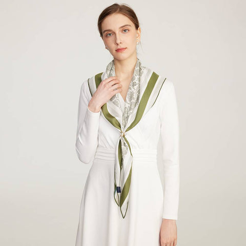Avni Two-Side Paisley Print Silk Neckerchief Scarf