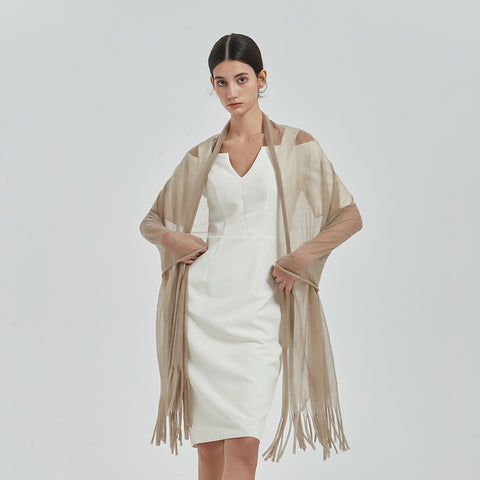 Alpa Featherlight Cashmere Tasseled Scarf
