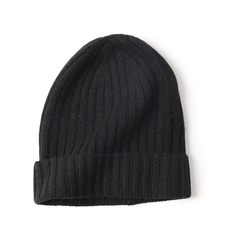 Brinly Pure Cashmere Ribbed Beanie