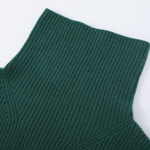 Aria Cashmere Wool Turtleneck Half Poncho