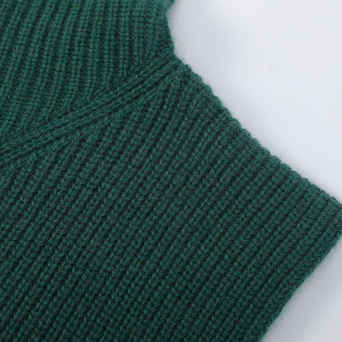 Aria Cashmere Wool Turtleneck Half Poncho