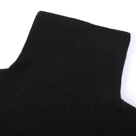 Aria Cashmere Wool Turtleneck Half Poncho