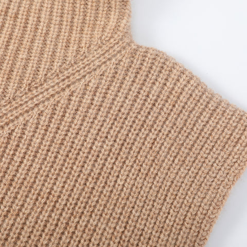 Aria Cashmere Wool Turtleneck Half Poncho
