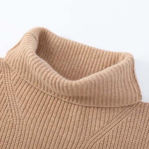 Aria Cashmere Wool Turtleneck Half Poncho