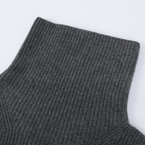 Aria Cashmere Wool Turtleneck Half Poncho