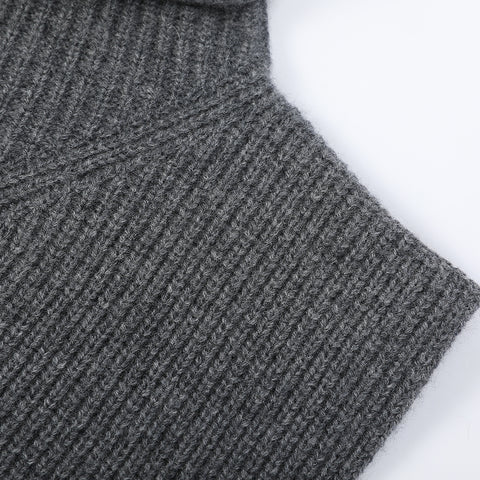 Aria Cashmere Wool Turtleneck Half Poncho