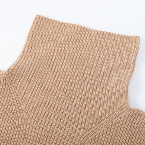 Aria Cashmere Wool Turtleneck Half Poncho