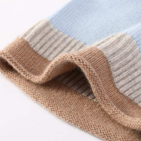 Jasmine Color Block Cashmere Beanie