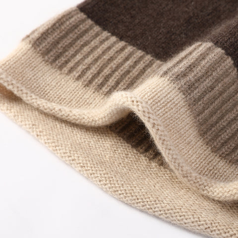 Jasmine Color Block Cashmere Beanie