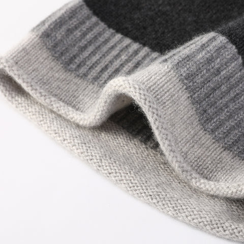 Jasmine Color Block Cashmere Beanie