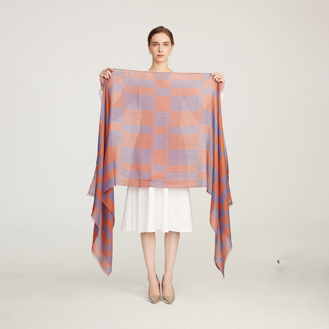 Nami Check Featherlight Cashmere Scarf