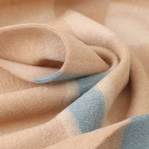 Sali Pure Cashmere Checked Tasseled Scarf