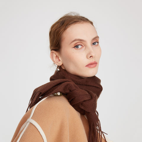 Aala Pure Cashmere Tasseled Scarf