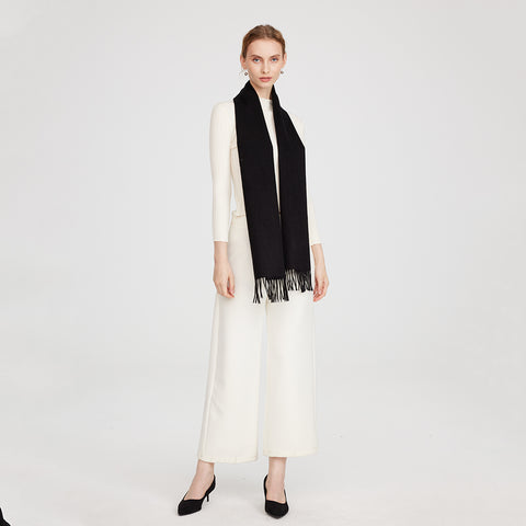 Aala Pure Cashmere Tasseled Scarf