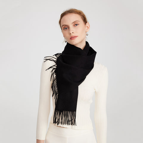 Aala Pure Cashmere Tasseled Scarf
