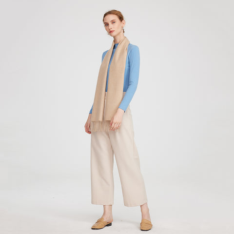 Aala Pure Cashmere Tasseled Scarf