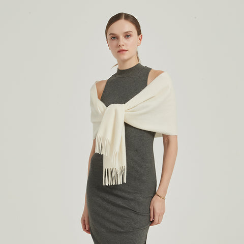 Aala Pure Cashmere Tasseled Scarf