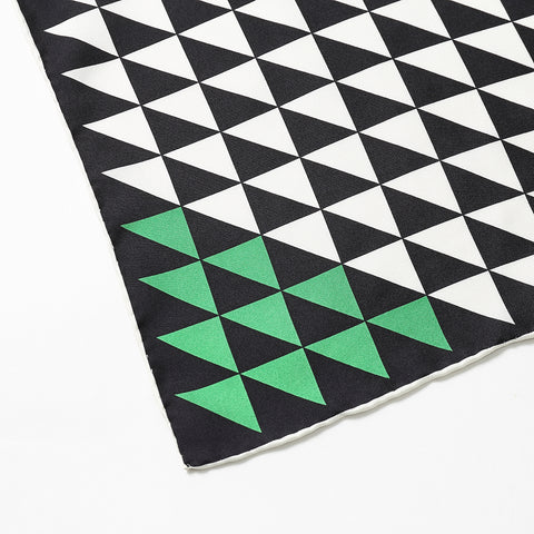 Ariella Triangle Line-Print Square Silk Scarf