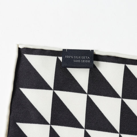 Ariella Triangle Line-Print Square Silk Scarf