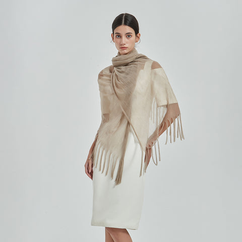 Alpa Featherlight Cashmere Tasseled Scarf
