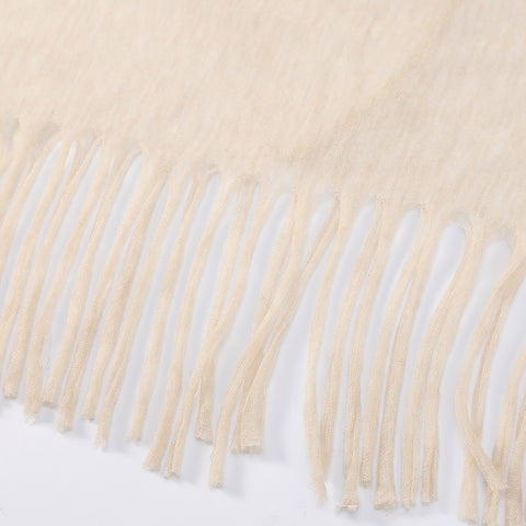 Alpa Featherlight Cashmere Tasseled Scarf