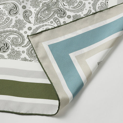 Avni Two-Side Paisley Print Silk Neckerchief Scarf
