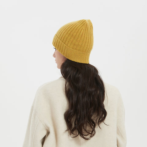 Brinly Pure Cashmere Ribbed Beanie