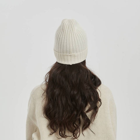 Brinly Pure Cashmere Ribbed Beanie