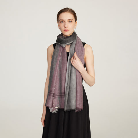 Dia Color Blocked Featherlight Cashmere Scarf