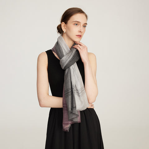 Dia Color Blocked Featherlight Cashmere Scarf