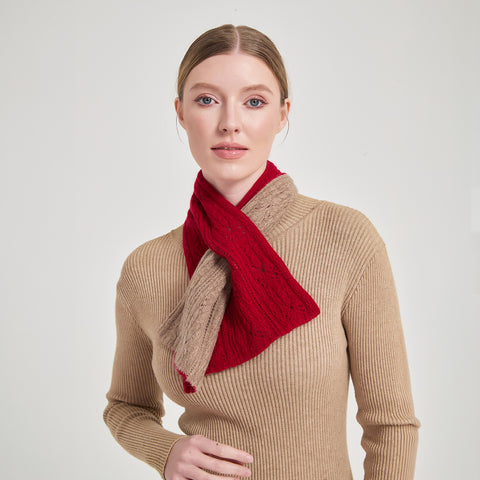 Hebe Double-layer Keyhole Cashmere Scarf