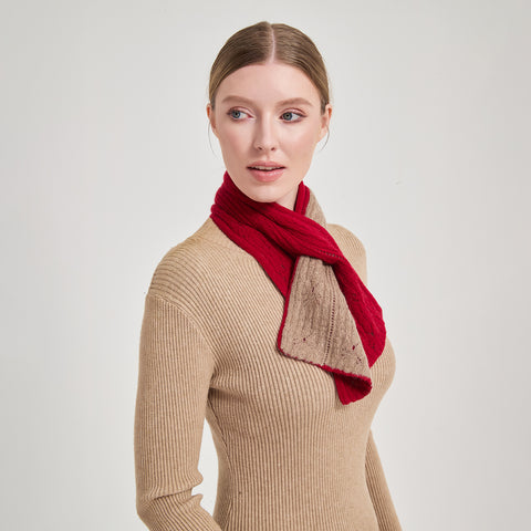 Hebe Double-layer Keyhole Cashmere Scarf