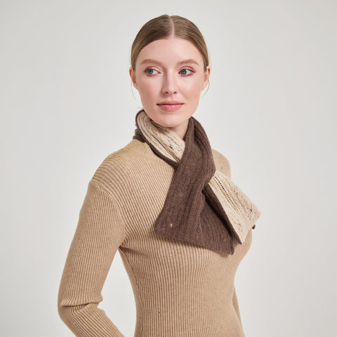 Hebe Double-layer Keyhole Cashmere Scarf
