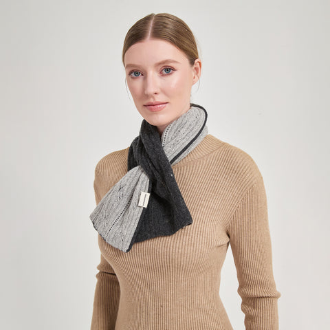 Hebe Double-layer Keyhole Cashmere Scarf