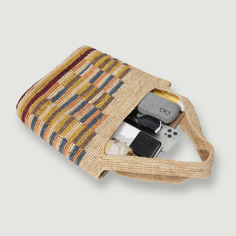 Cilla Raffia Tote - Beige – Image 6