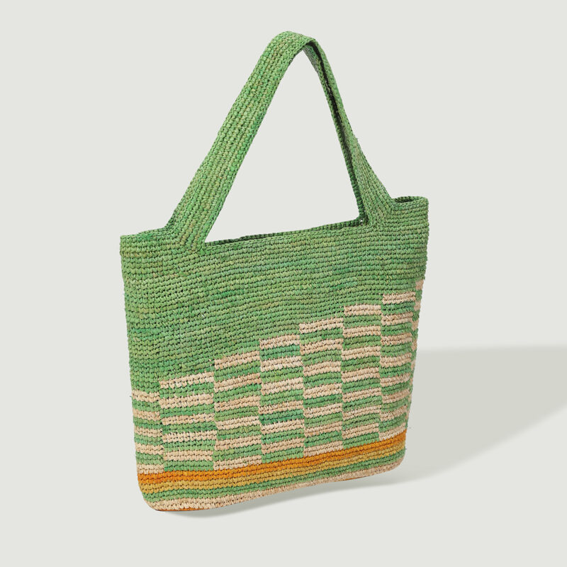 Cilla Raffia Tote - Green - Image 2