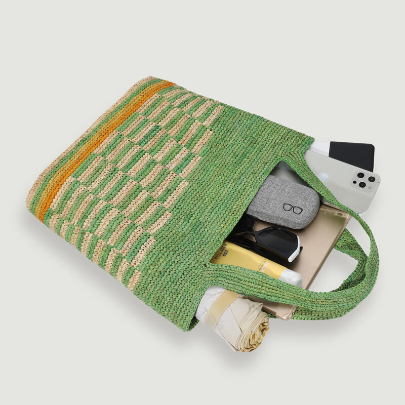 Cilla Raffia Tote - Green - Image 6