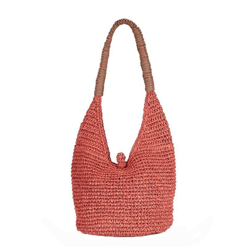Edith Straw Bucket Bag