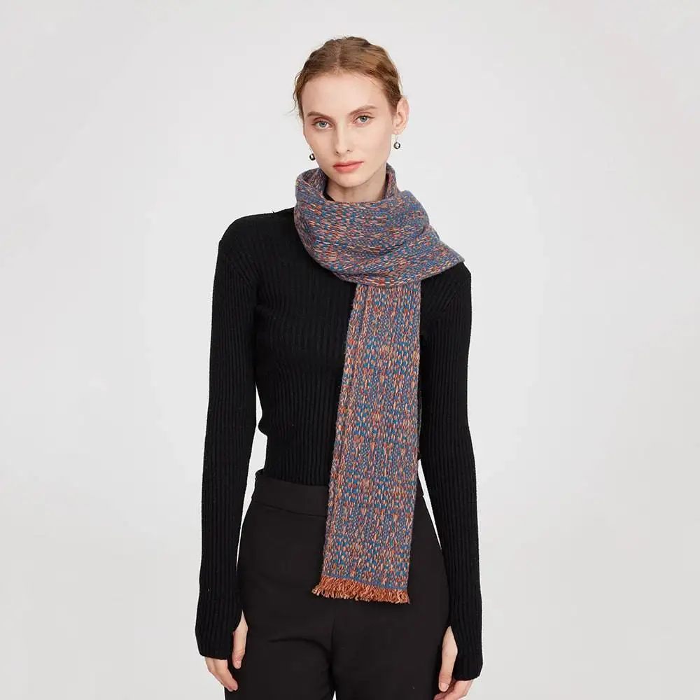 Jan 1 Jan Pure Cashmere Space-dyed Scarf - Ink BLue - Image 1